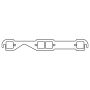 Cometic Gasket C15611-060 Cometic Chevy Gen1 Small Block V8 .060in HTS Exhaust Manifold Gasket Set-1.55in x 1.55in Square Port