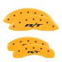 MGP 4 Caliper Covers Engraved Front & Rear RT1-Truck Yellow finish black ch