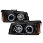 SPYDER 5009456 Projector Headlights - LED Halo - Amber Reflector - Black