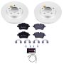 PowerStop ESK6662 Genuine Geomet Coated Rotors, ECE-R90 Brake Pads + Hardware Kit