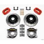 Wilwood 140-9282-DR Forged Dynalite P/S Park Brake Kit Drill-Red Small Ford 2.50in Offset