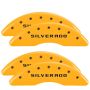 MGP 4 Caliper Covers Engraved Front & Rear Silverado Yellow finish black ch