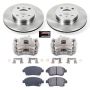 PowerStop KCOE1153 OE Stock Replacement Low-Dust Ceramic Brake Pad, Rotor and Caliper Kit