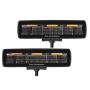 Go Rhino 750600622FBS Xplor Blackout Combo Series Sixline LED Flood Lights w/Amber (Surface Mount) - Blk (Pair)