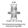 Derale 59008 Aluminum Cooler/Adapter Fitting -8AN x -10AN O-ring, Bright Anodized