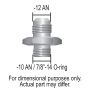 Derale 59012 Aluminum Cooler/Adapter Fitting -12AN x -10AN O-ring, Bright Anodized