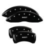 MGP 32005SMGPBK 4 Caliper Covers Engraved Front & Rear  Black finish silver ch