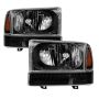 SPYDER 9035210 xTune Ford F250 F350 Superduty Excursion 99-04 OEM Style Headlights - Black HD-JH-FF25099-SET-LED-BK