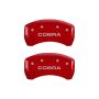MGP Rear set 2 Caliper Covers Engraved Rear Cobra Red finish silver ch