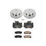 PowerStop KCOE1515 OE Stock Replacement Low-Dust Ceramic Brake Pad, Rotor and Caliper Kit