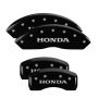 MGP 20199SHONBK 4 Caliper Covers Engraved Front & Rear Honda Black finish silver ch