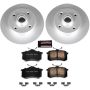 PowerStop CRK370 Genuine Geomet Coated Rotor and Carbon-Fiber Ceramic Brake Pad Kit