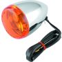 Bikers Choice 489936 Chrome Bullet Front Turn Signal Amber Lens Single Filament Replaces H-D 68885-00