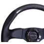 NRG Carbon Fiber Steering Wheel (320mm) Flat Bottom & Leather Trim w/Black Stitching