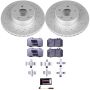 PowerStop ESK2932 Genuine Geomet Coated Rotors, ECE-R90 Brake Pads + Hardware Kit