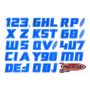 Hardline Blue900 Boat Lettering Registration Installation Kit 3 in. - 900 Blue