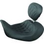 Mustang Motorcycle 79807 Mustang 06-17 Harley Dyna Wide Tripper Forward Solo Seat w/Driver Backrest Diamond Stitch - Black