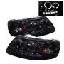 SPYDER 5010285 1PC Projector Headlights - LED Halo - Amber Reflector - Smoke