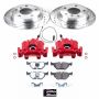 PowerStop KC633-26 Z26 Street Performance Ceramic Brake Pad, Drilled Slotted Rotor, and Caliper Kit