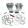 S&S Cycle 910-0290 84-99 BT 4-1/8in Bore Cylinder Set w/ Pistons For 117in V-Series Engines - Natural