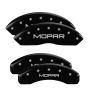 MGP 42014SMOPBK 4 Caliper Covers Engraved Front & Rear MOPAR Black finish silver ch
