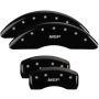 MGP 4 Caliper Covers Engraved Front & Rear MGP Black Finish Silver Char 2018 Kia Sportage