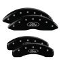 MGP 10146SFRDBK 4 Caliper Covers Engraved Front & Rear Oval logo/Ford Black finish silver ch