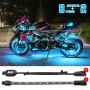 XKGLOW XK034001-AB XK Glow Strips Single Color  LED Accent Light Motorcycle Kit Light Blue - 8xPod + 2x8In