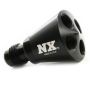Nitrous Express 15019 4 PORT SHOWERHEAD DIST BLOCK WITH -6 MALE (BLACK)