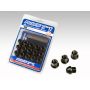 Rays 17 Hex Racing Nut Set L25 Short Type 12x1.25 - Black Chromate (16 Pieces)