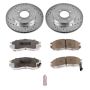 PowerStop K1214-26 Z26 Street Performance Ceramic Brake Pad and Drilled & Slotted Rotor Kit