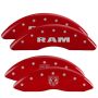 MGP 55002SRMHRD 4 Caliper Covers Engraved Front RAM Engraved Rear RAMHEAD Red finish silver ch
