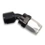 Russell Performance -6 AN Black/Silver 45 Degree Full Flow Swivel Hose End