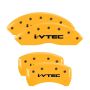 MGP 39014SIVTYL 4 Caliper Covers Engraved Front & Rear i-Vtec Yellow finish black ch