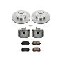 PowerStop KCOE1152 OE Stock Replacement Low-Dust Ceramic Brake Pad, Rotor and Caliper Kit