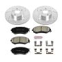 PowerStop K6111 Z23 Daily Driver Carbon-Fiber Ceramic Brake Pad and Drilled & Slotted Rotor Kit