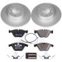 PowerStop ESK6073 Genuine Geomet Coated Rotors, ECE-R90 Brake Pads + Hardware Kit
