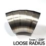 Ticon Industries 4in Dia 1.37D Loose Radius 45Deg Bend 1mm/.039in Pre Welded Titanium Pie Cut - 5pk
