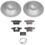 PowerStop ESK6743 Genuine Geomet Coated Rotors, ECE-R90 Brake Pads + Hardware Kit