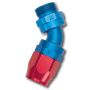 Russell Performance -12 AN Red/Blue 45 Deg Swivel Dry Sump Hose End (-12 Port 1-1/16in-12 Thread)
