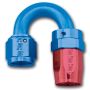 Russell Performance -8 AN Red/Blue 180 Degree Full Flow Swivel Hose End (With 3/4in Radius)