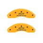 MGP Front set 2 Caliper Covers Engraved Front Chevy racing Yellow finish black ch
