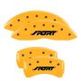 MGP 10229SSPOYL 4 Caliper Covers Engraved Front & Rear SPORT Yellow finish black ch