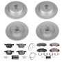 PowerStop ESK7009 Genuine Geomet Coated Rotors, ECE-R90 Brake Pads + Hardware Kit
