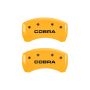 MGP Rear set 2 Caliper Covers Engraved Rear Cobra Yellow finish black ch