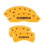 MGP 4 Caliper Covers Engraved Front & Rear Cobra Yellow Finish Black Char 2006 Ford Mustang