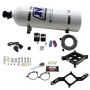 Nitrous Express 63840-15 4150 SINGLE ENTRY CROSSBAR PLATE SYSTEM, RNC (250-750HP) W/15LB BOTTLE
