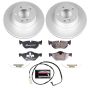 PowerStop ESK044 Genuine Geomet Coated Rotors, ECE-R90 Brake Pads + Hardware Kit