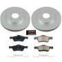 PowerStop CRK5571 Genuine Geomet Coated Rotor and Low-Dust Ceramic Brake Pad Kit