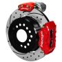 Wilwood 140-16130-DR Forged Dynalite Rear Electronic Parking Brake Kit - Red Powder Coat Caliper - D/S Rotor